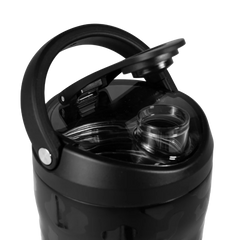 Insulated Shaker 24oz | Stainless Steel Protein Shaker, Silent Grate – Black Leopard