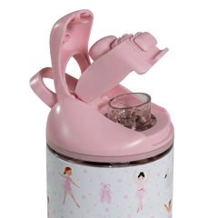 Ease2o 14oz | Leakproof 2-in-1 Kids Water Bottle with Straw & Chug Spout – Ballerina