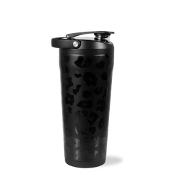 Insulated Shaker 24oz | Stainless Steel Protein Shaker, Silent Grate – Black Leopard