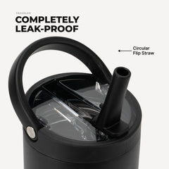 Sport 20oz | Insulated Water Bottle, Leakproof Flip Straw – Black