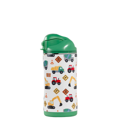 Ease2o 14oz | Leakproof 2-in-1 Kids Water Bottle, Straw & Chug Spout – Under Construction